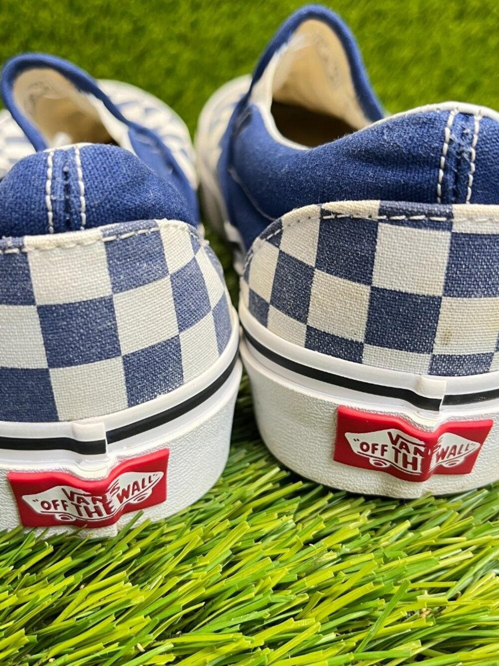Vans Classic Slip-On Womens Size 8 Blue White Athletic Skateboard Shoes Sneakers - Picture 8 of 12